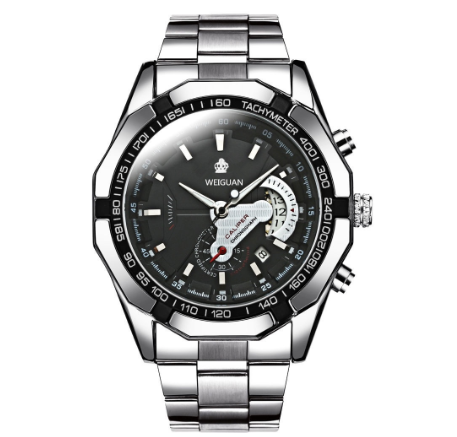 POSHI Oruss Men's Watches Stainless Steel Waterproof Dive Sports Quartz Fashion Wristwatch 5