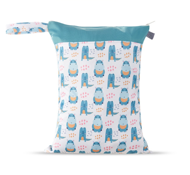 Reusable Waterproof Dry Double Pocket Cloth Handle Diaper Wet Bag 7