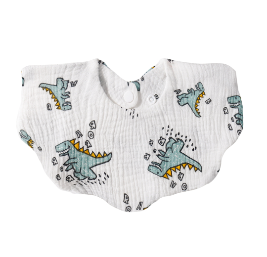 Baby Printed Towel Cotton Gauze Wavy Edge Muslin Bib BB14