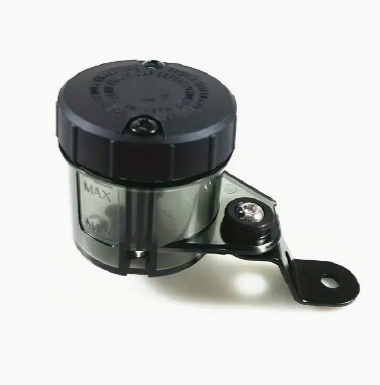 Universal Motorcycle Front Brake & Clutch Fluid Reservoir Tank Cup w/ Bracket - Cruiser, Chopper, Cafe Racer, Old School