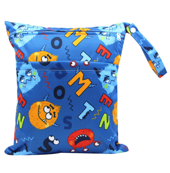 30x36cm Lager Size Diaper Wet Dry Bags Double Zipper Printed Portable Waterproof Bag Storage Bag Swimwear Bag C24