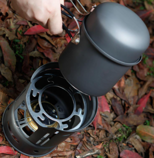 Alocs Outdoor Camping Portable Cooking Set Cookware 1-2 Person Cw-C01 Alcohol Stove Picnic Pots Pan 7 Pcs