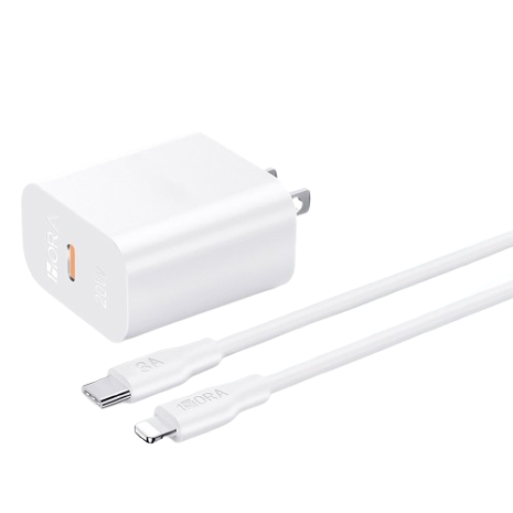 1HORA PD 20Watts Charger FOR iPHONE USER 20W Power Adapter charger Fast Charging with Charging Cable Compatible with iphone 6/ 7 /