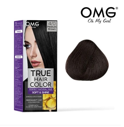 OMG True Hair Color 60ML - 4.00 Medium Brown