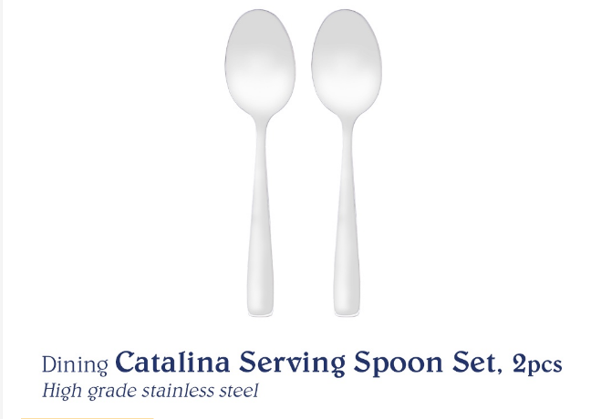 Chef's Classics Dining Catalina Stainless Steel Serving Spoon Set, 2pcs