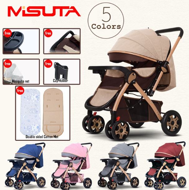 Misuta Multifunctional Baby Stroller Can Sit and Lie Down Suitable for Children Aged 0-4 Years Old