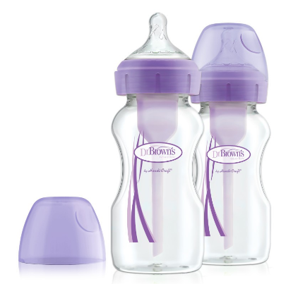 Dr. Brown's Options+ W/N Bottle, 9 oz, 270 ml, Purple, 2/Pk-DR-FBO+WB92603-ESX