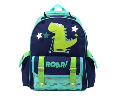Kids Green Dinosaur Roar Backpack School Bag 14"