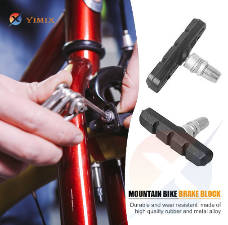 1Pair/2 Pcs Durable Bicycle Silent Brake Pads Cycling V Brake Holder Pads Shoes Blocks Rubber Pad