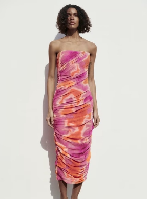 Sexy Silk Screen Bra Printed Dress