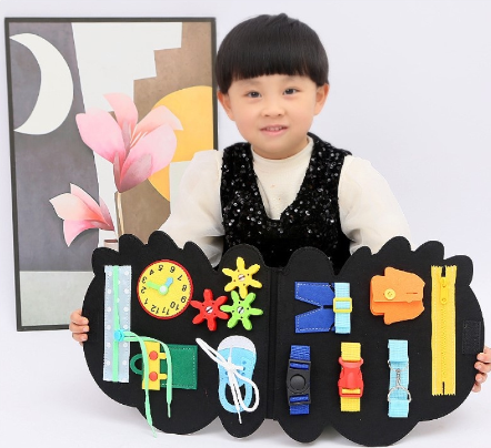 Cartoon Animal Learning Board Kids Baby Busy Board Montessori Toy Cartoon Animal Felt Busy Board Toy