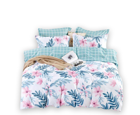 Socone 3IN1 Elegant Design Double Size Bedsheet Set 54*75+7.8 Fitted Sheet 4327-54