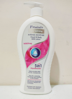Fruiser Intense Moisture Hand & Body Milk Lotion UV White. Soothe 400 ML
