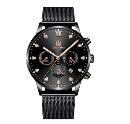 Fashion Men Stainless Steel Quartz Watches with Calendar M6