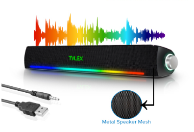 Tylex XSP05 Computer Soundbar with 5.3 Bluetooth Speaker Plug & Play 360 Surround RGB Lightning