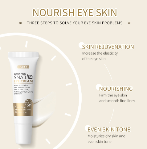 LAIKOU Ginseng Snail Eye Cream Remove Eye Bags Anti-aging Eye Care 15G