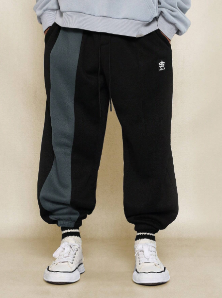 SUMWON Straight Fit Colour Blocked Panel 90's Jogger