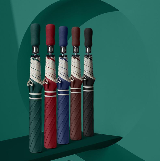 27 Inch Men's Oversized Two-Fold Umbrella Foldable 8-Rib Automatic BUMBusiness Sunny Umbrella