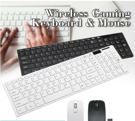 TNJ Slim 2.4GHz Wireless Keyboard And Mouse Set With USB Receiver For Desktop PC Laptop K06