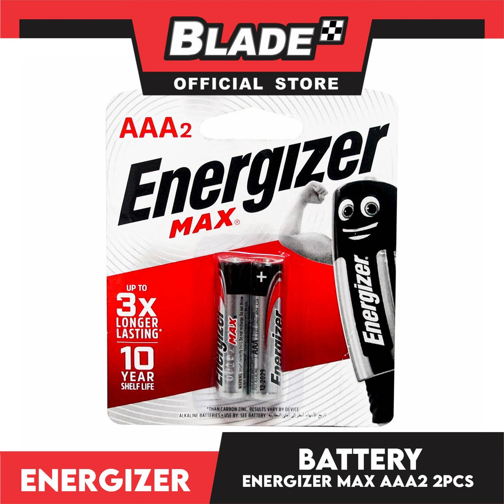 Energizer E92 MAX BP-2 AAA 2 Pack 1.5V