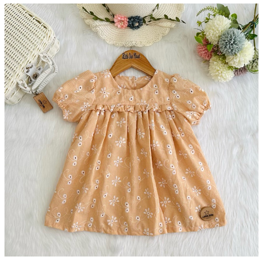 Littlestar Baby Kids Puff Sleeves Eyelet Mini Dress S5