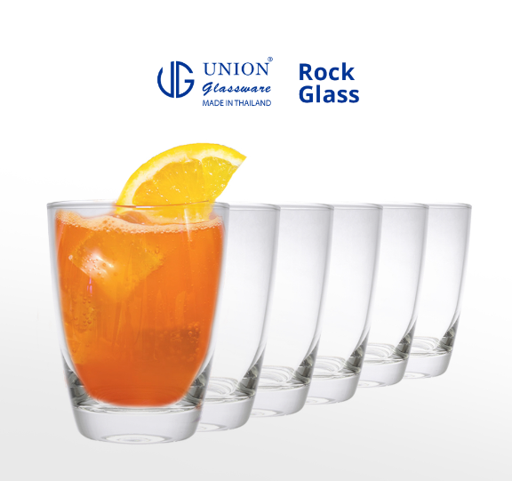 UNION GLASS Clear Glass Rock Glass Water, Juice, Soda, Liquor Glass 360ml | 13oz [Set of 6]