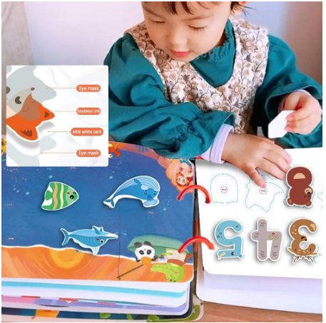 14/30Pages Kids Hand On Sticker Game Busy Book Reusable Early Educational Learning Cognition Toys CC