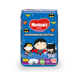 Huggies Dry Diaper Pants Superheroes Edition XXL 36's