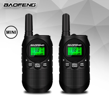 Baofeng T6 2W Set of 2 Interphone Two-Way Walkie Talkie Mini Walkie Talkie