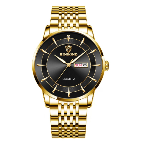 Binbond Original Luxury Boys Casual Waterproof Fashion Quartz Watch Luminous Fashion Butterfly Buckle Stainless Steel Men's Watch M003