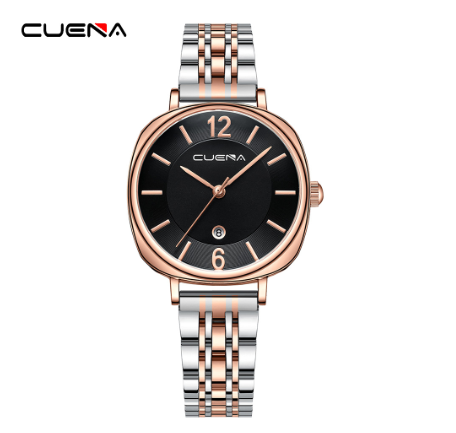 New CUENA Original Women Watches Fashion Brand Casual Business Stainless Steel Waterproof Quartz Analog 6055 W06