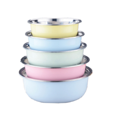 5PCSBOWL- Kitchen Rice Pot Set Multicolor Mixing Bowl 5pcs Set Stainless Steel Bowl cvsl ph