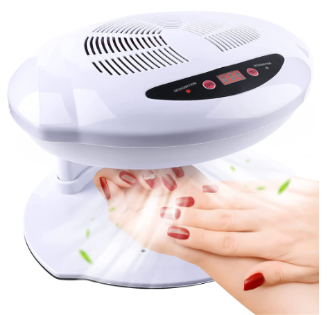 Air Nail Dryer Kalolary 400W Air Nail Fan Blow Dryer for Nail Polish Intelligent Automatic Sensor Hot Cold Air Nail Polish Drying Fan Manicure
