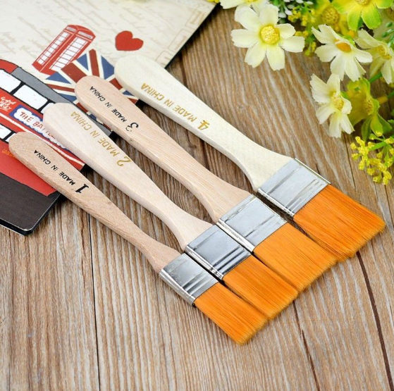 4Pcs Nylon Acrylic Oil Paint Brushes Kit forArtist Painting