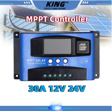 MPPT Solar Charge Controller 30A Solar Power Lcd Display Dual USB Cell Panel Charger Regulator