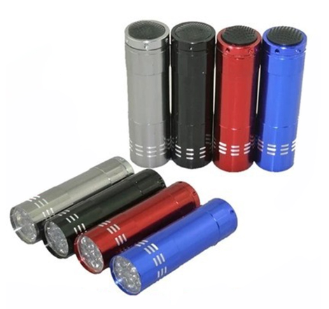 Uv Light Lamp Mini 9 Led Flashlight Gel Adhesive Glue Curing Handheld Nail Dryer Flashlights Detector Tool