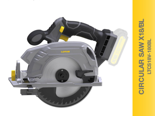 Lotus Circular Saw X18/BL LTCS18V-180BL (BLADE & BATTERY NOT INCLUDED) - Power Tools | Power Saws