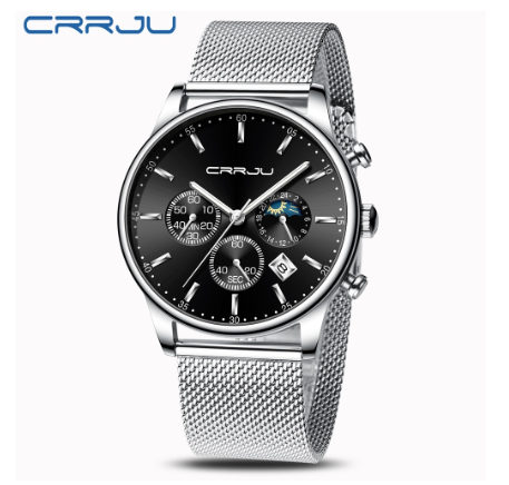 CRRJU Luxury Brand Mens Sport Watches Military Stainless Steel Quartz Waterproof 2266 X M010