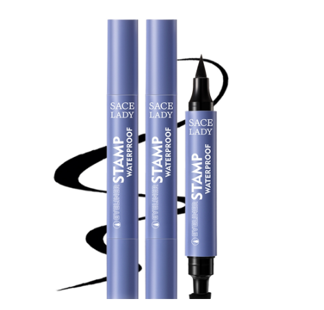 SACE LADY 2PCS / Set Stamp Eyeliner Waterproof Smudge-proof Highly Pigmented Winged Liquid Eye Liner