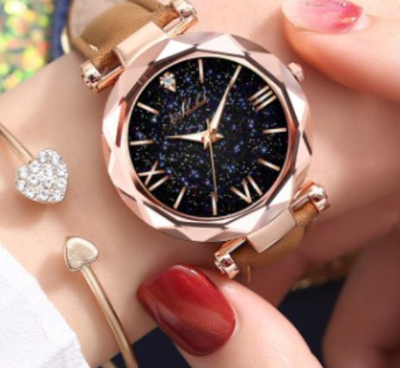 Casual Women Romantic Starry Sky Wrist Watch