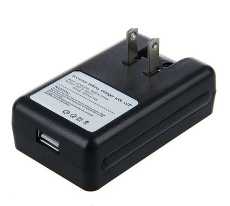 Universal LCD Mobile Cell Phone Battery Charger USB Fast Black