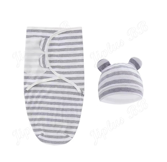 Newborn Baby Muslin Swaddle Blanket Hat Set Swaddle Bedding Wrap Blanket Baby Swaddling S73