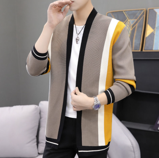 Men Cardigan Sweater & Knitwear Blazer Korean Spring Mens Vest Top Thin Loose Male Knitted Outerwear