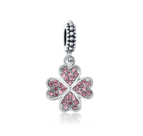 Clover Sea Turtle Cherry Charms 925 Silver Bracelet Accessories Lovers Diamond Inlaid Beads 0015