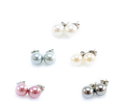 Earring Pearl Round 8mm