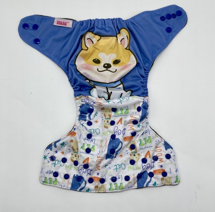 Bamboo Charcoal Cloth Diaper with Bamboo Charcoal Inserts and Double Leg Gusset D2