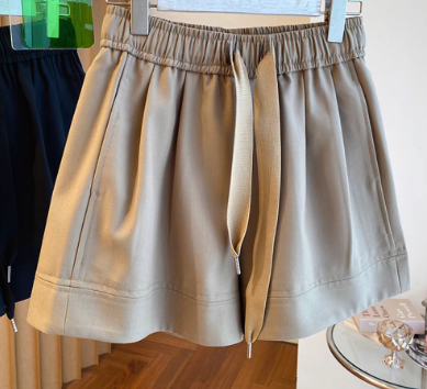 Lovito Women Lace Up Shorts LNE21061 Khaki