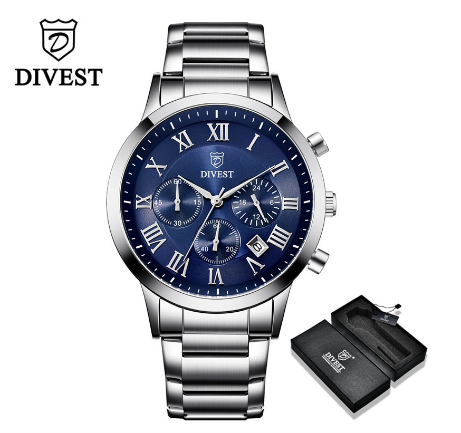 DIVEST Men's Watches Fashion Sport Business Casual Men Watch Quartz Waterproof Date Chrono 9009 M3