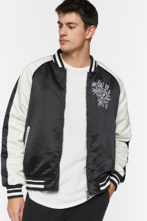 Forever 21 Men's Buena Suerte Varsity Souvenir Jacket