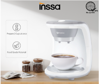 INSSA x Simplus Drip Coffee Maker Electric Coffee Machine 300ml Capacity Make 2 Cups at One Time